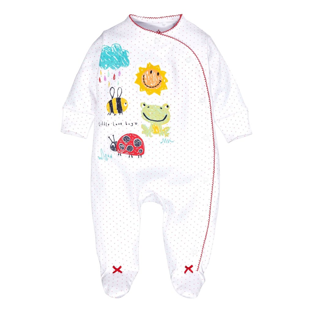 سرهمی نوزادی دخترانه نکست مدل Little Bugs کد M637