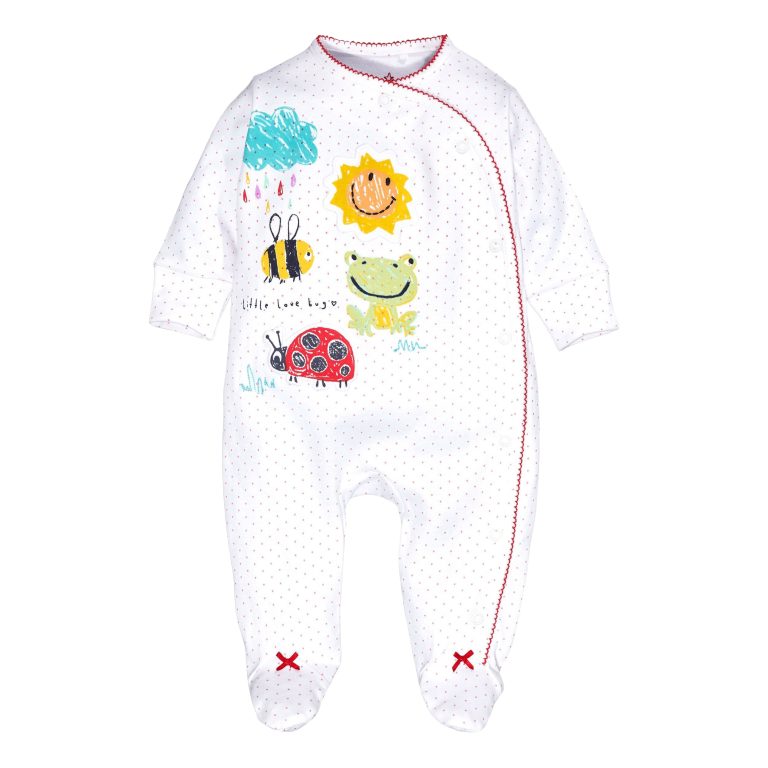 سرهمی نوزادی دخترانه نکست مدل Little Bugs کد M637