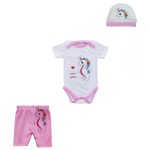 ست 3 تکه لباس نوزادی سرینیکو مدل Unicorn کد B03